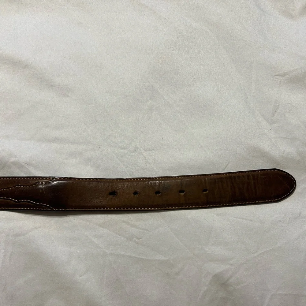 Men’s Silvercreek Classic Brown Leather Belt With Balded Eagle Belt Buckle